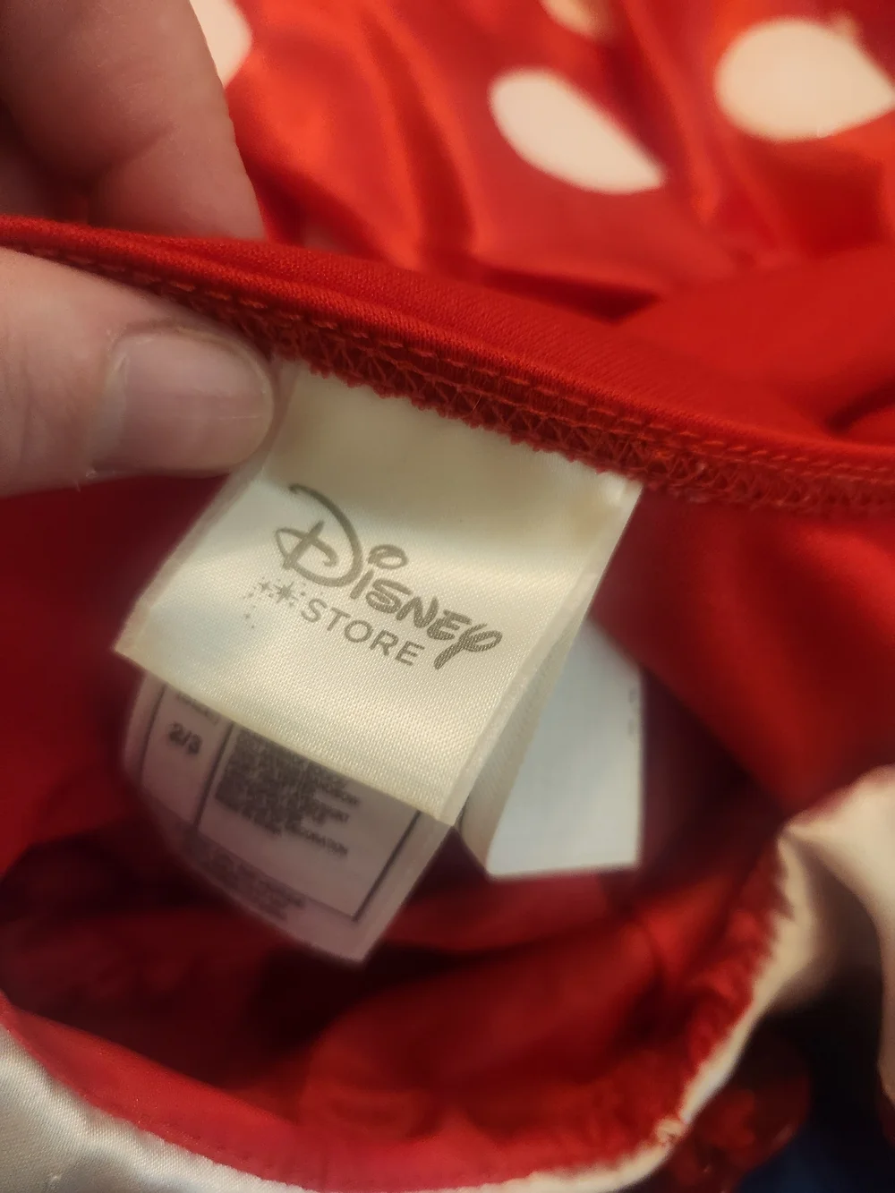 Disney Store Minnie Mouse Costume Dress Red w/White Polka Dots Size Ssize 2 3